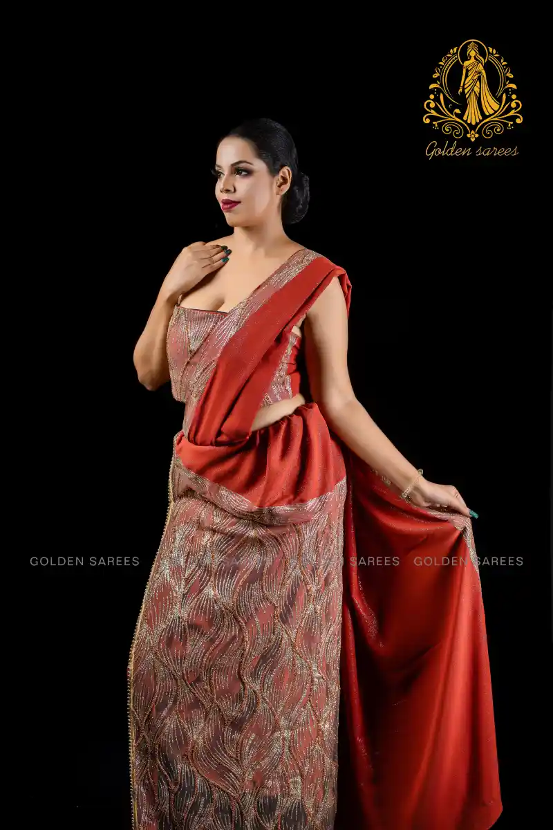 Modern Crystal Osari Saree - Image 3