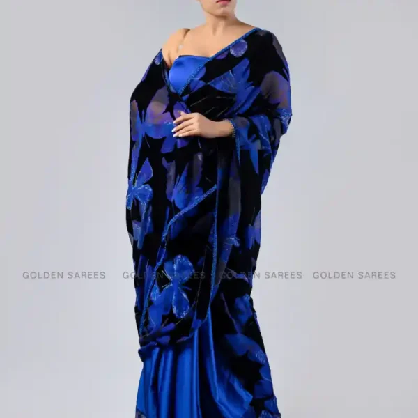 Velvert Burned Saree